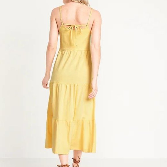 Old Navy Tiered Slub-Knit Midi Cami Swing Dress for Women New - Picture 2 of 6